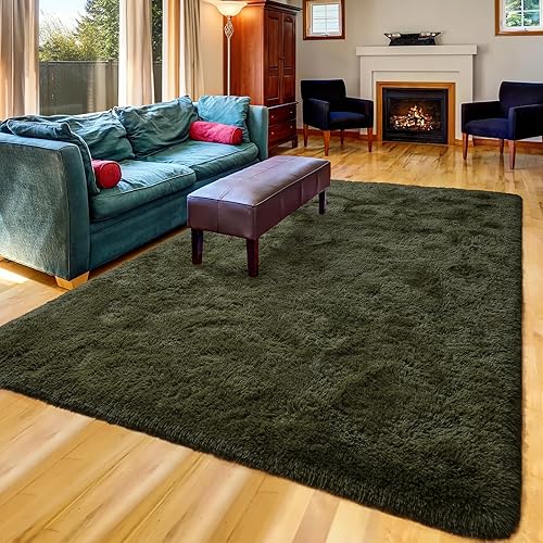 Vista 28 de Pacapet Alfombras esponjosas, alfombras peludas de felpa beige para sala de estar, dormitorio, alfombra mullida para habitación de los niños