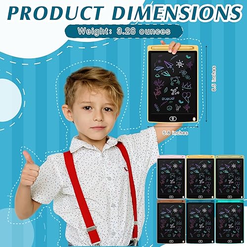 Miniatura 2 de Zhanmai Paquete de 12 tabletas de escritura LCD para niños, tablero de dibujo LCD de 8.5 pulgadas, tableta de escritura reutilizable colorida para