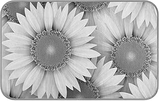 Oyihfvs Seamless Grey White Sunflowers Texture in Vintage Retro Style Rectangle Ice Silk Dog Pet Pad, Soft Cooling Cat Mat Mattress, Washable Sleeping Pad for Puppy Cat Kennel (Medium) 23 x 38 inch