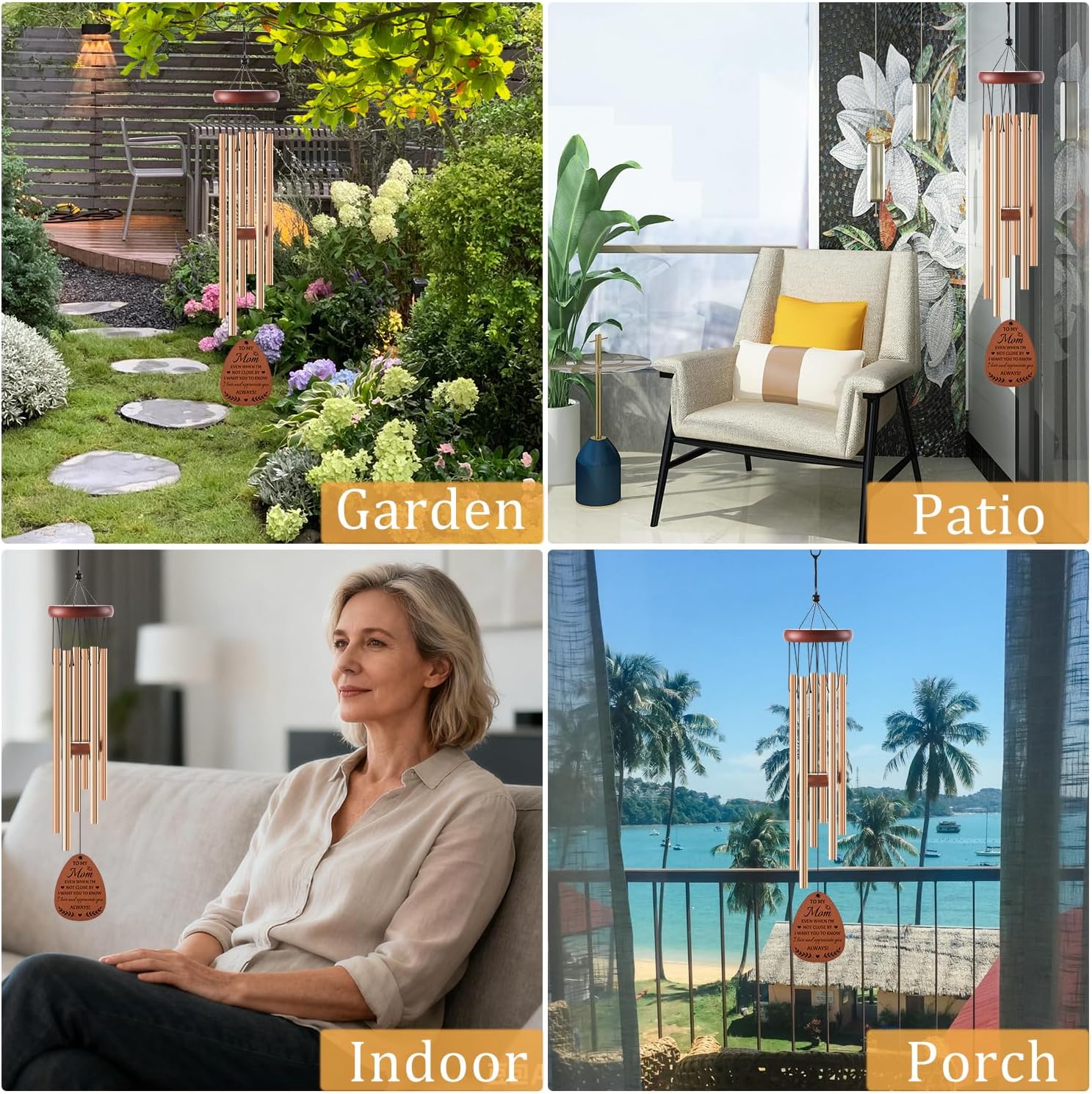 Mom Gifts Wind Chimes - Gifts for Mom from Daughter Son, Birthday Christmas Thanksgiving Mothers Day Love Reminder Present Idea, Wind Chimes for Outside Garden Decor - Image 6