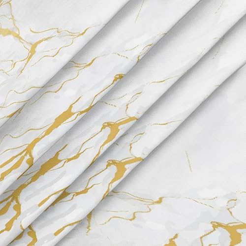 Miniatura 4 de Manteles redondos con textura de mármol dorado con borde elástico, mantel redondo ajustable, pequeños manteles circulares lavables y lavables para