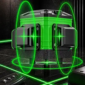 Nivel a Laser 12 Linhas Verde Autonivelante 3x360 graus, Nivelador Profissional Cruzado com Controle, Bateria e Carregador Bivolt 110/220V. Ideal para Porcelanato, Gesso e Reformas (3x360 graus Laser)