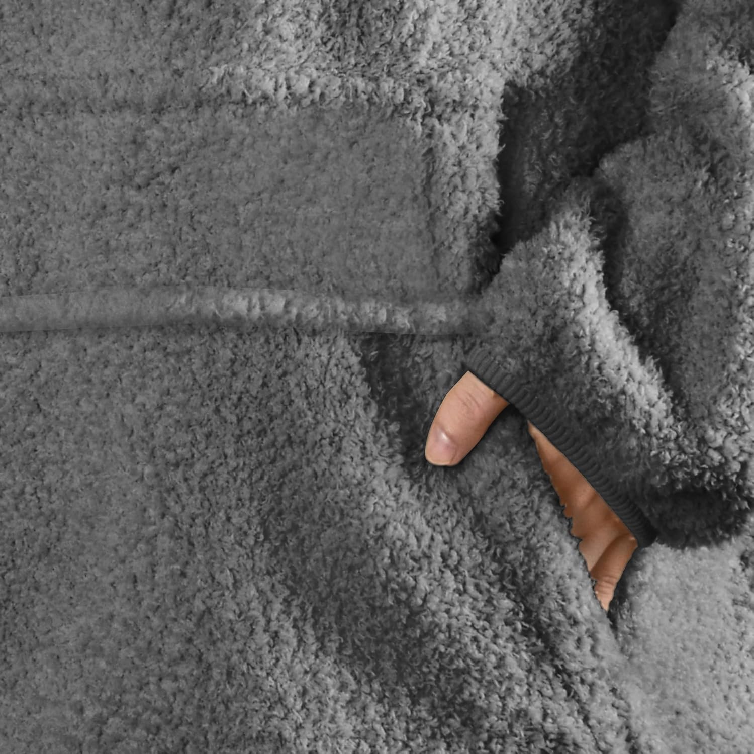 Tirrinia Oversized Wearable Blanket Hoodie, Sherpa Fleece Home Blanket Sweatshirt, Cozy and Warm Blanket with Sleeves, Gift for men and women. - Image 7