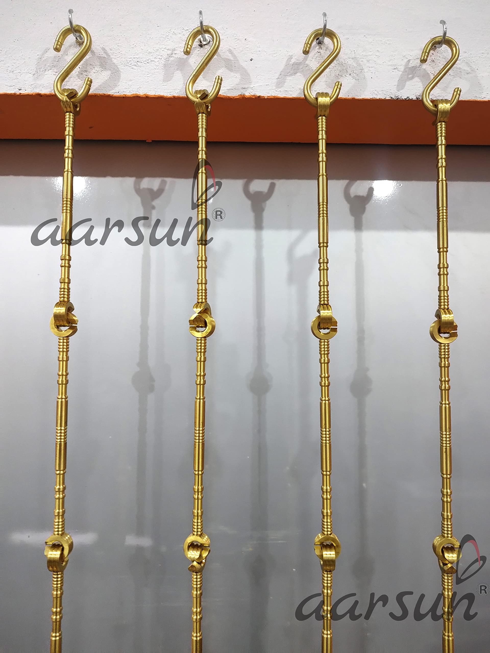 Aarsun Pure Brass Jhula Chain | Swing Chain | Jhoola Accessories | Fitting | Rods | Jhula Link - Brass, 12 Inches