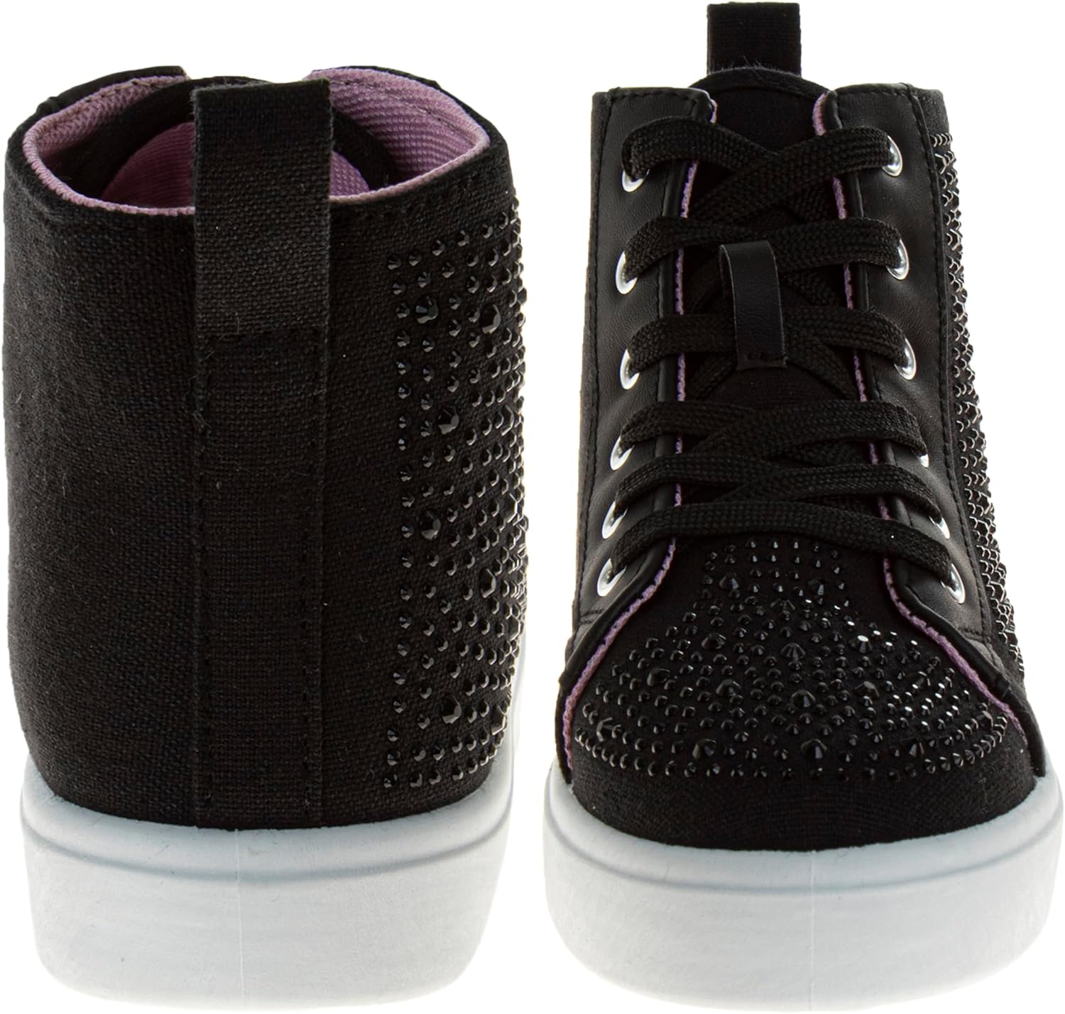 KENSIE GIRL Hightop Sneakers Sparkly Glitter Lace Up Non Slip - Kids Casual Fashion High Top Shoes (Sizes: 11-13 Little Kid / 1-4 Big Kid) - Image 3