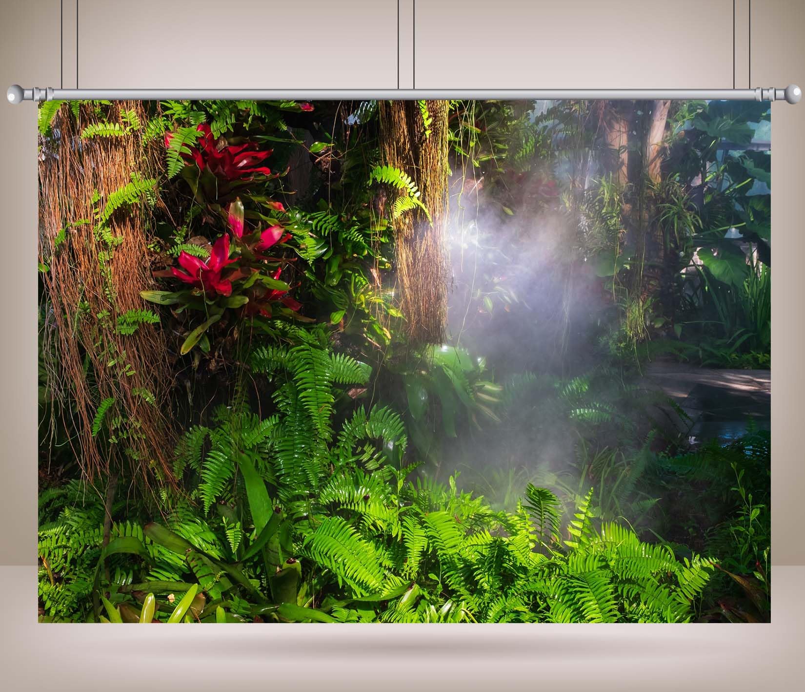10x8FT Foresta Tropicale Nebbiosa Sfondo Fotografico