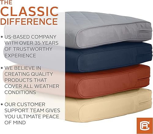 Miniatura 48 de Classic Accessories Montlake - Cojín de asiento acolchado cuadrado para exteriores, resistente al agua, 25 x 25 x 5 pulgadas, para muebles de patio