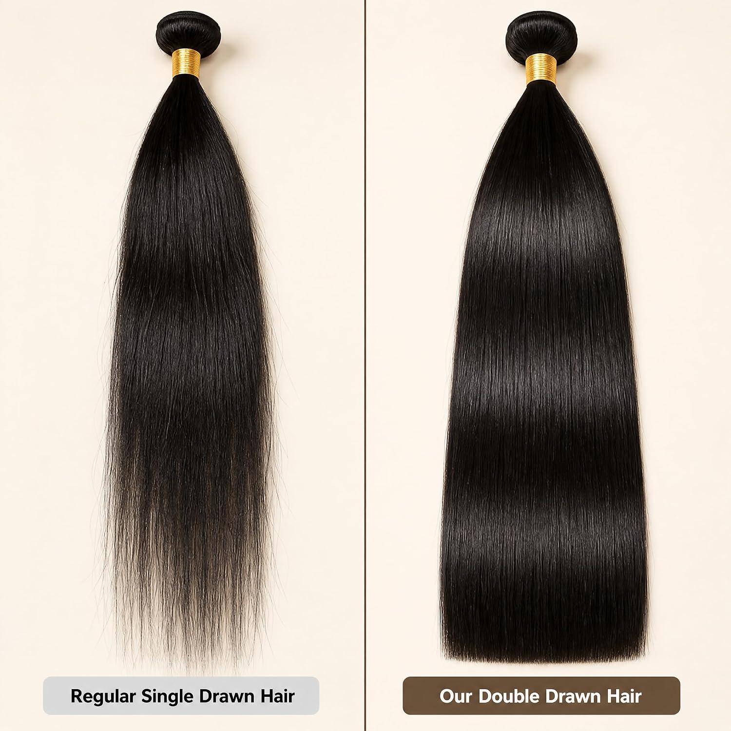 12A Brazilian Straight Human Hair Bundles, 3 Bundles Unprocessed Virgin Remy Hair, 14 16 18 Inch Sew In Extensions, Natural Black Bone Straight Glossy Weave