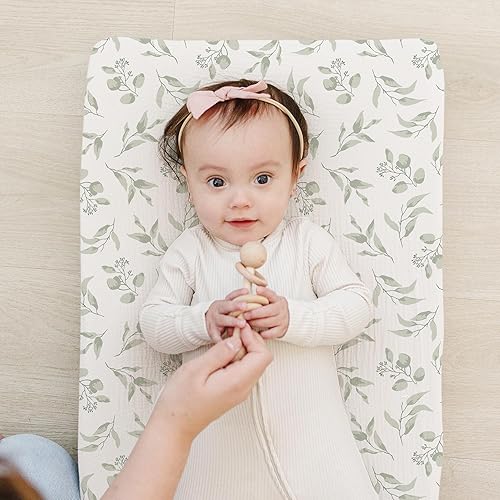 Miniatura 2 de Konssy Paquete de 2 fundas de muselina para cambiador de pañales para niños, ultra suaves y transpirables, de algodón, para cambiador de pañales de