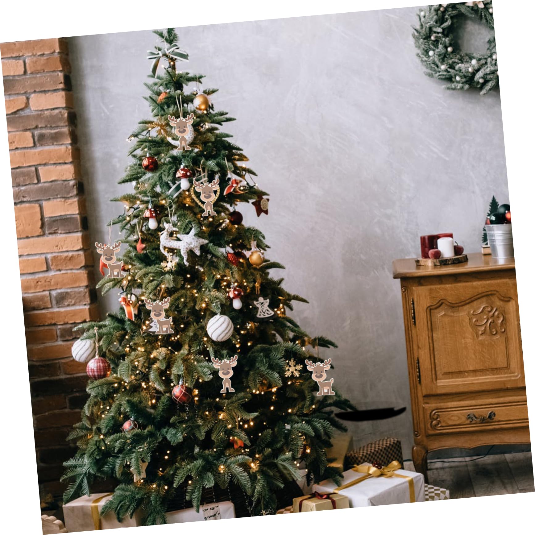 PRETYZOOM 8 Sätze Elch Charme Baumschmuck Weihnachten Weihnachtsdekorationen Wirbelt Farbtonlichter Weihnachten Weihnachtsschmuck Hirsch Anhänger 10 Stück * 8