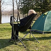 Vista 4 de TIMBER RIDGE Silla de camping hamaca con respaldo ajustable, hamaca plegable resistente que soporta 300 libras, silla hamaca portátil para camping
