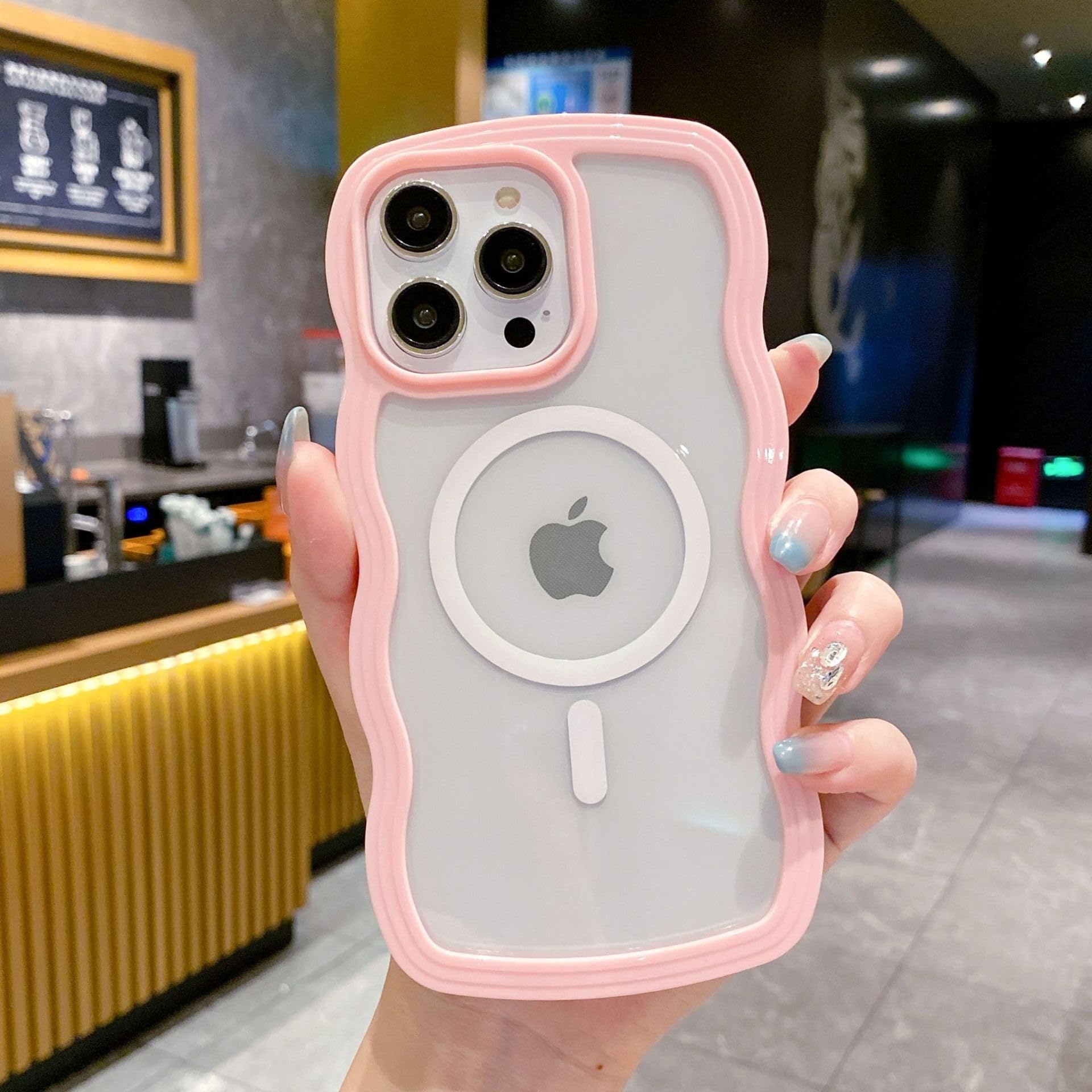 Amazon.co.jp: Jusy iPhone 14 Pro Waveケース かわいいカーリー