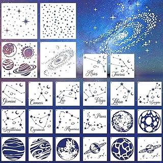 Reusable Star Painting Stencil Set - 24 Pcs Astronomy Planet Reusable Pa...