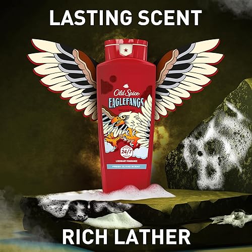 Miniatura 7 de Old Spice Gel de baño limpiador para hombres, defensa 3X, ducha fresca 247 con aroma duradero, lavado corporal y facial 2 en 1, Eaglefangs con aroma