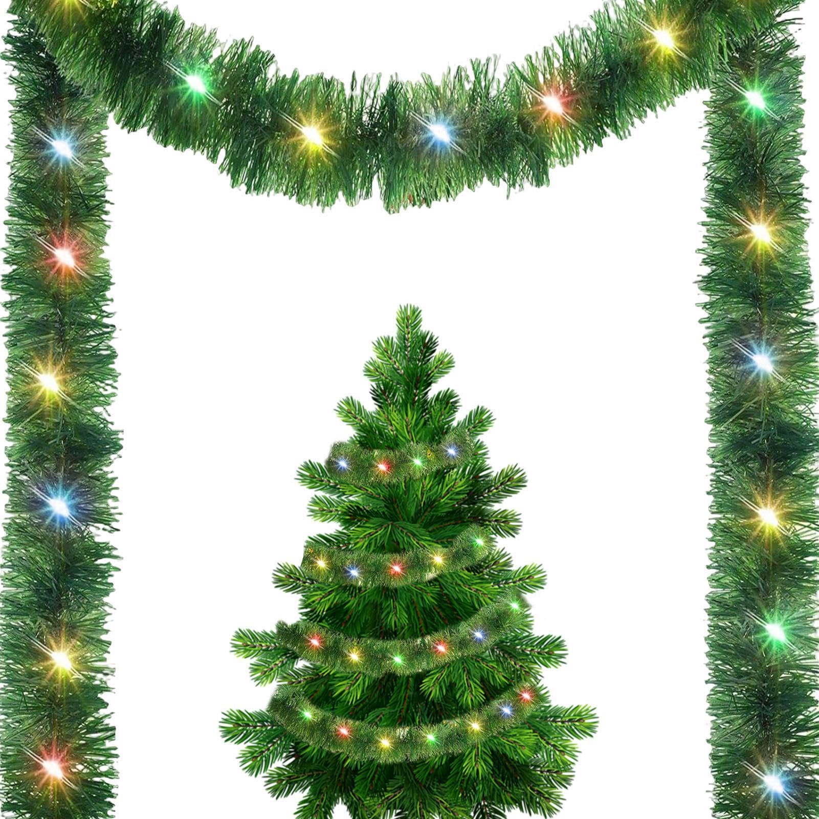 Amazon.co.jp: クリスマス 飾り ガーランド クリスマスリース LED付き