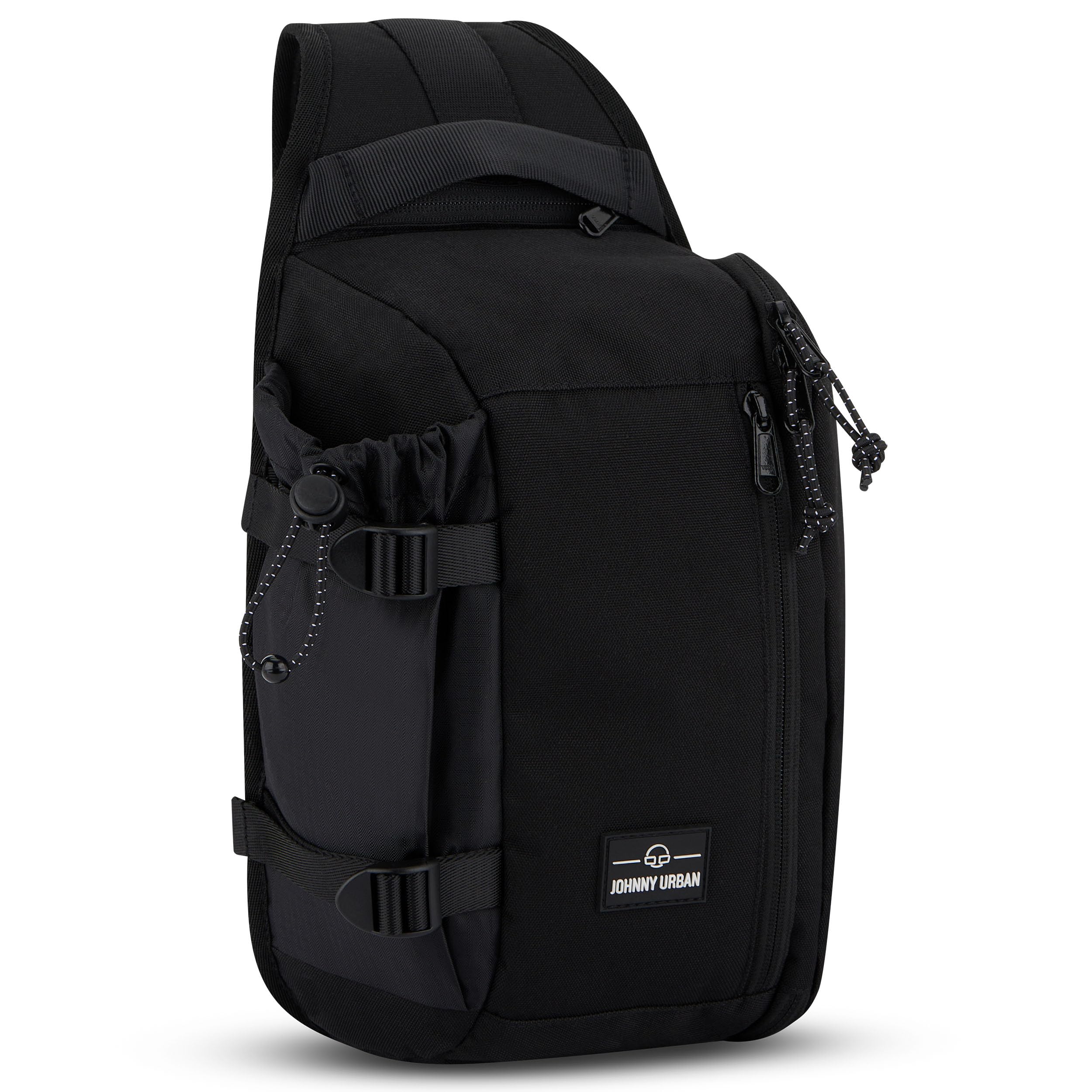 Johnny Urban Slingbag Damen Herren Schwarz - Charlie - Crossbody Schultertasche Travel Wandern Outdoor Reisen - Reißfestes & Langlebiges Material - Fach für Wasserflasche