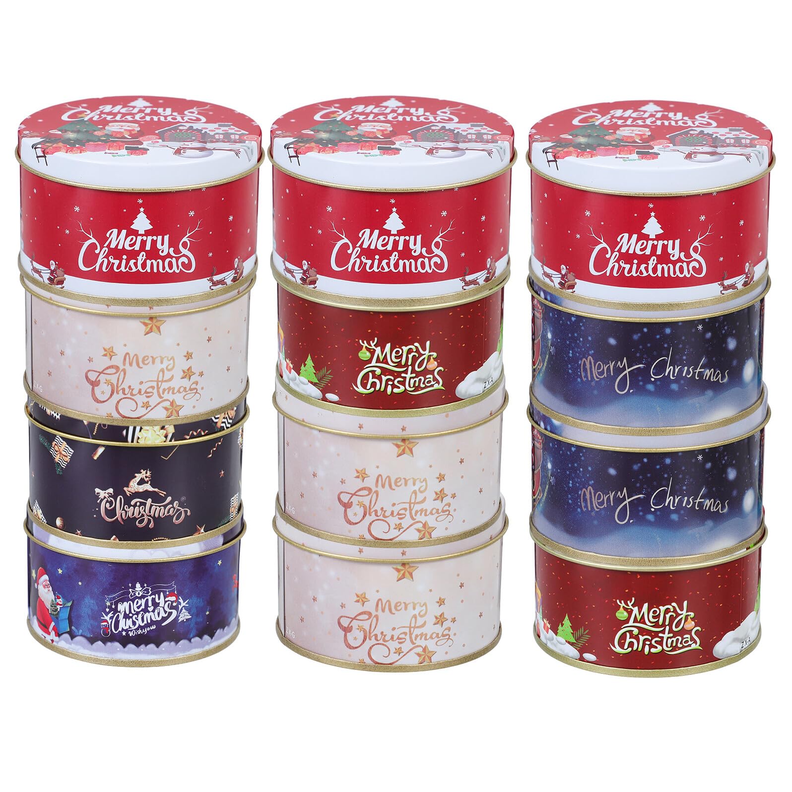 12pezzi Scatole Di Dolcetti Di Natale in Design Natalizio Resistenti All Usura Per Feste e Confezioni Regalo