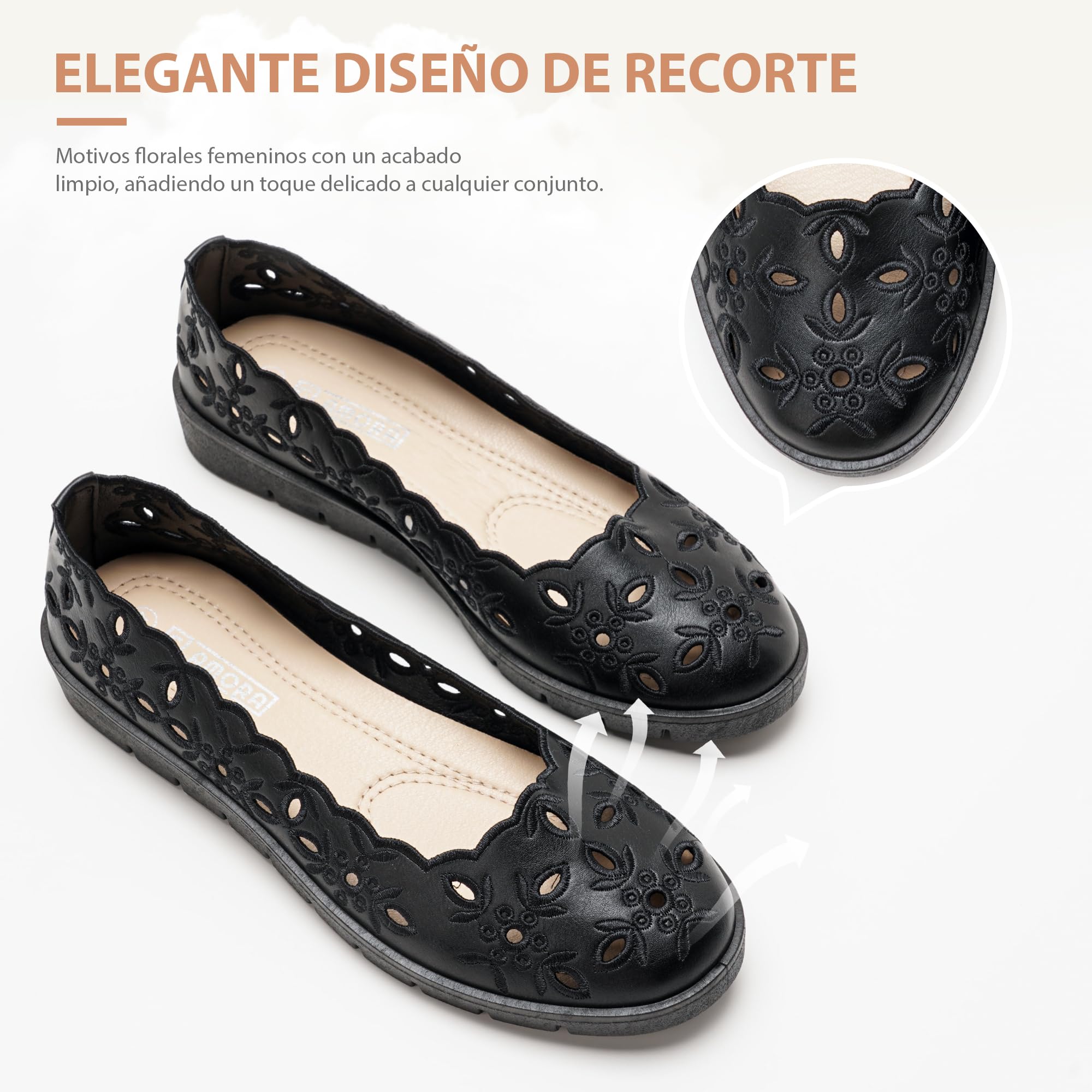 Mocassino Merceditas Ballerina Donna - Scarpa piatta estiva con pizzo traforato, suola morbida e confortevole, stile casual elegante