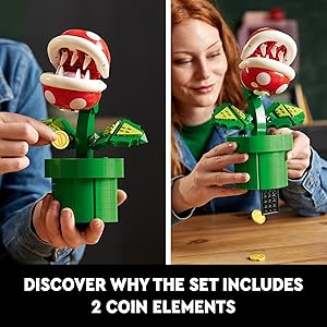 LEGO Super Mario Piranha Plant, Build and Display Super Mario Brothers Collectible for Adults and Teens, Authentically Detailed Posable Figure, Birthday Gift for Gamers and Fans, 71426