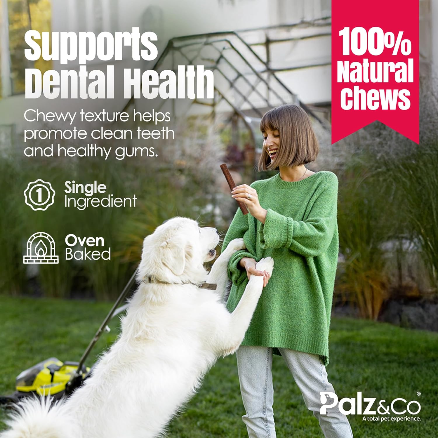Palz&Co Duck Sausage Dog Treats - 20 Pack of All-Natural Grain-Free Chews for Dogs, Supports Dental Health & Hip and Joint Care, No Artificial Additives