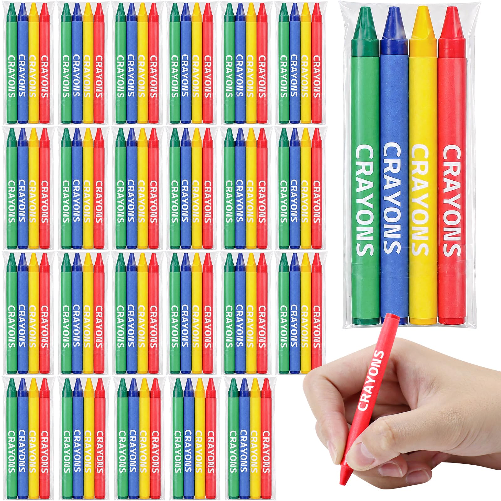 1000 Pack Crayons Bulk for Kids, Mini Assorted Wax Crayons Painting Tools for Children Party Favours, Birthday Gift, School, Teachers & Classroom Art Supplies (250 Each of Red, Yellow, Green, Blue)