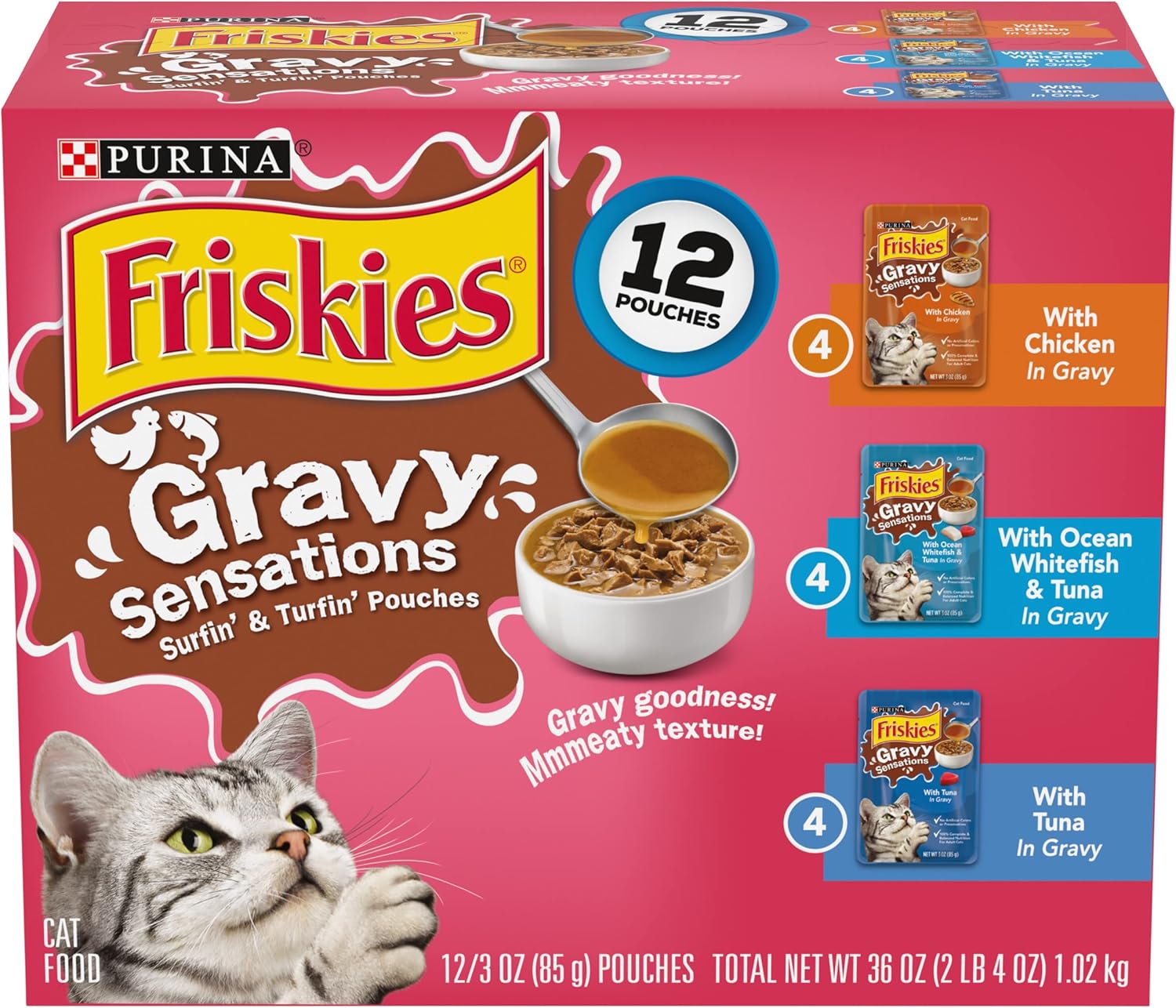 Purina Friskies Gravy Wet Cat Food Variety Pack, Gravy