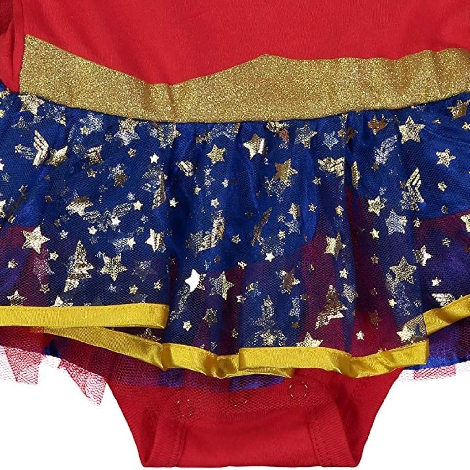 DC Comics Justice League Wonder Woman Baby Girls Cosplay Costume Bodysuit Cape and Headband Newborn to Infant