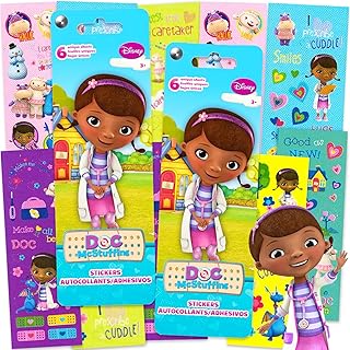Disney Doc McStuffins Stickers Set - Bundle of 12 Sheets of Stickers (150+ Total) for Kids Party Favor Supplies and More | Disney Junior Activities