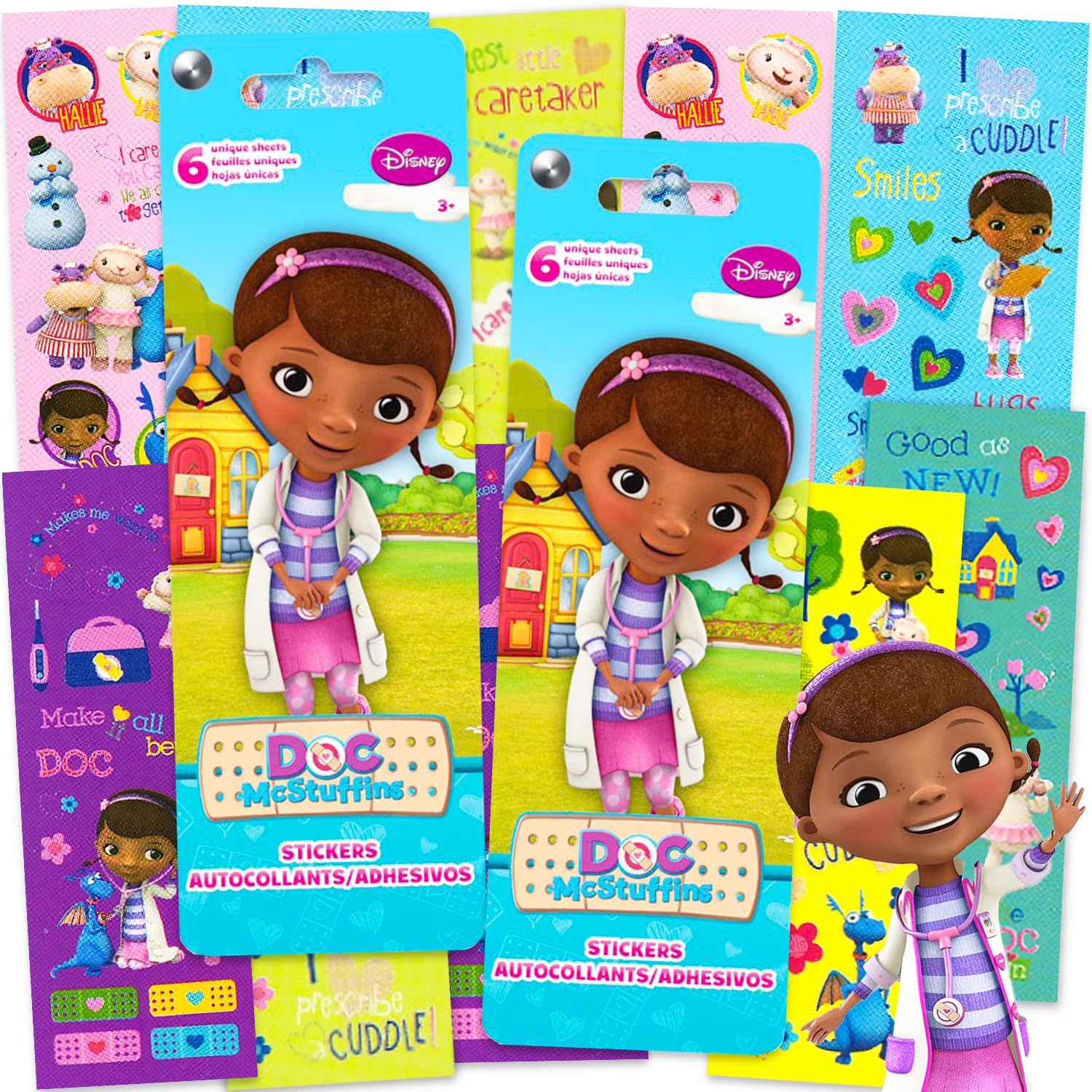 Disney Doc McStuffins Stickers Set - Bundle of 12 Sheets of Stickers (150+ Total) for Kids Party Favor Supplies and More | Disney Junior Activities