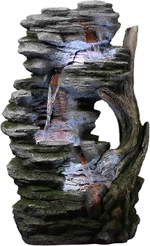 Teamson Home Rustic Stream Outdoor Water Fountain, Brown