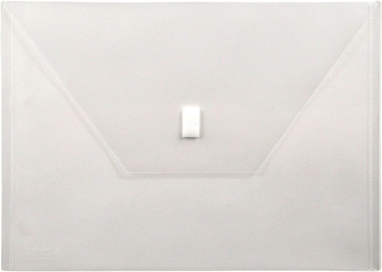 Lion Office Products, Inc 22080CR Poly Envelope, Side Opening, Hook/Loop,13-Inch x9-3/8-Inch, Clear