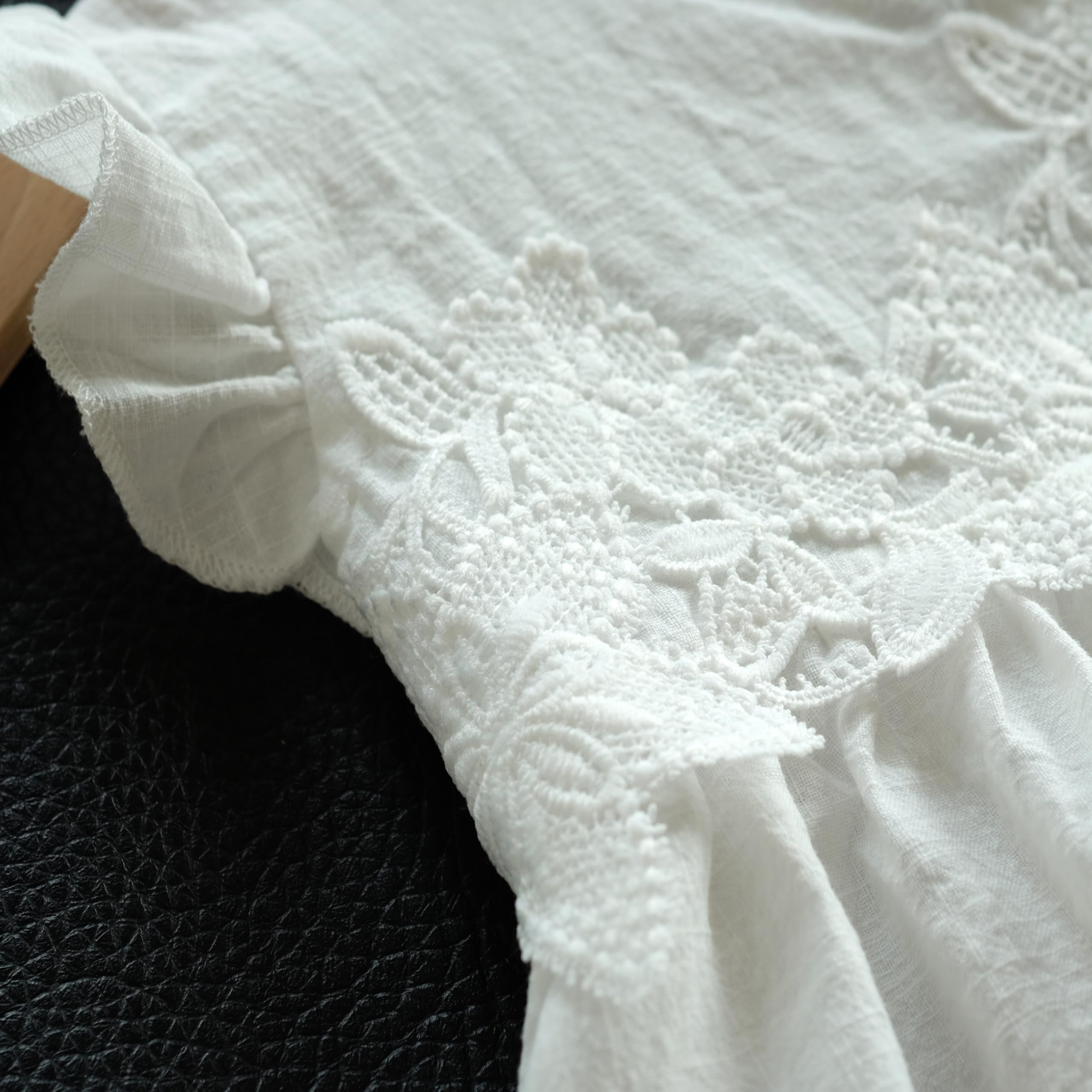 Baumwolle Taufkleid Festkleid Baby Mädchen Kleid Blumenmädchenkleid L15