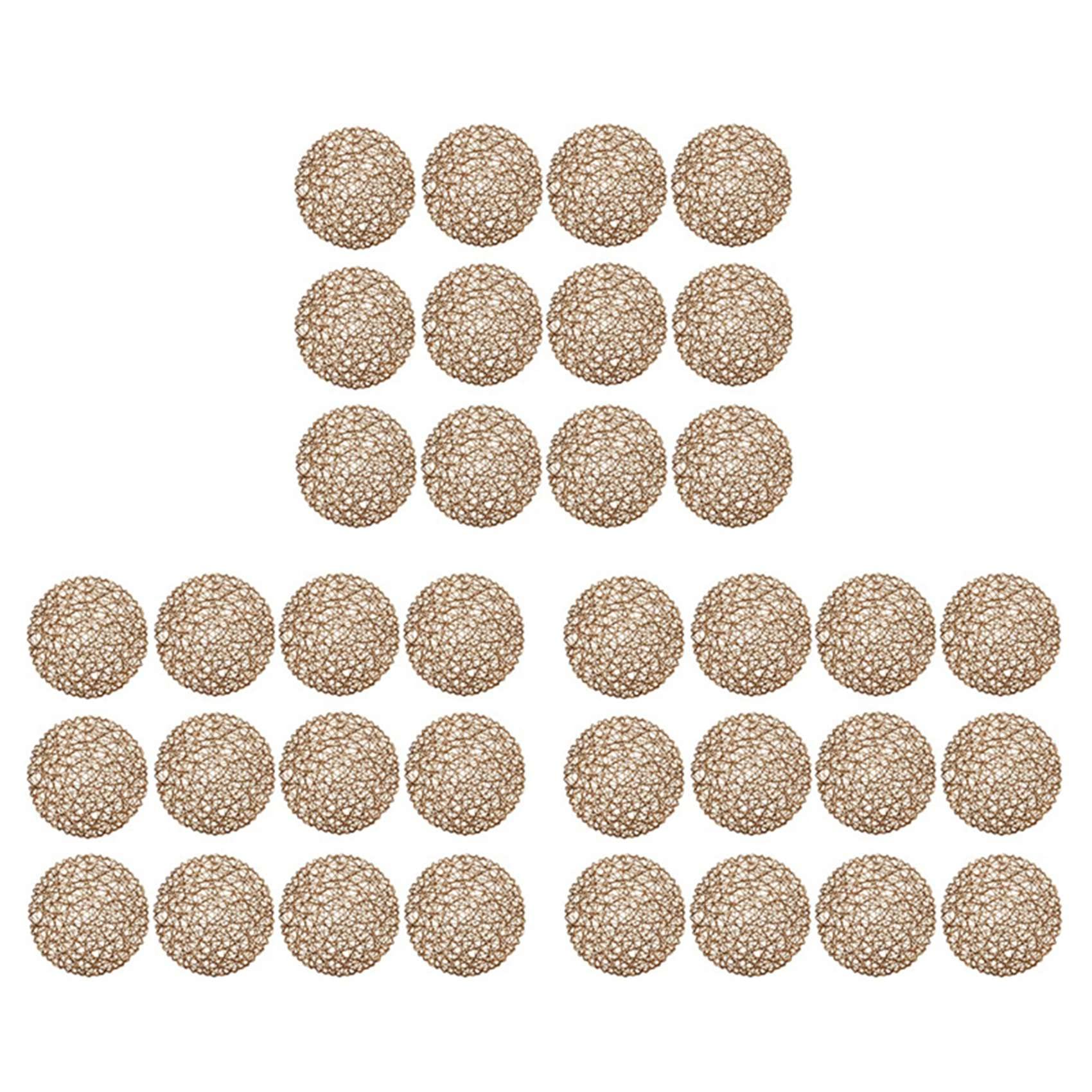 Hndhbfgrt Round Paper Woven Placemats,Decorative Rope Mesh Place Mats for Dining, Party and Wedding 36PCS