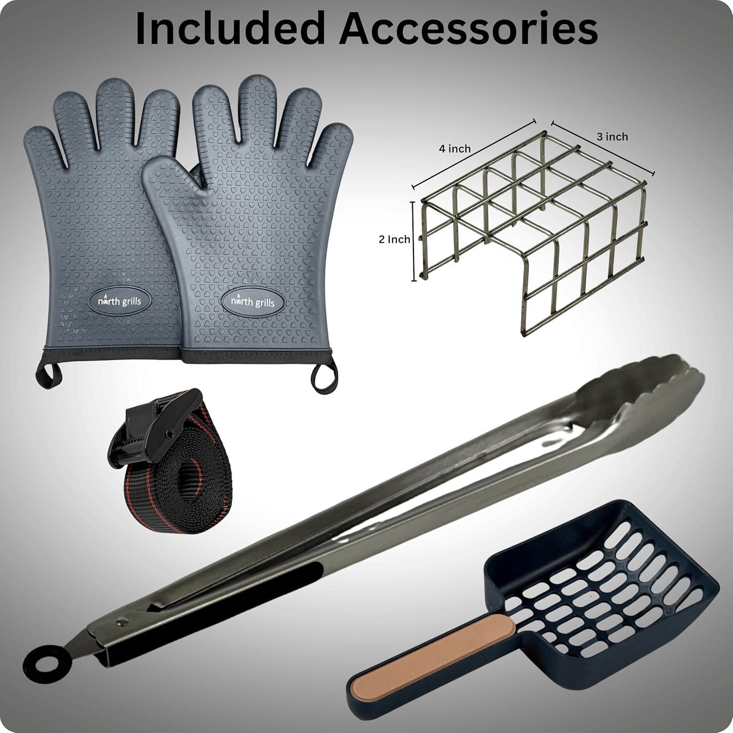 𝗖𝗵𝗮𝗿𝗰𝗼𝗮𝗹 𝗞𝗮𝗯𝗼𝗯 𝗚𝗿𝗶𝗹𝗹 by 𝗡𝗼𝗿𝘁𝗵 𝗚𝗿𝗶𝗹𝗹𝘀: precise heat control, silicone-handle square & flat skewers, charcoal starter tool​, tongs, BBQ gloves, and storage & travel bags.