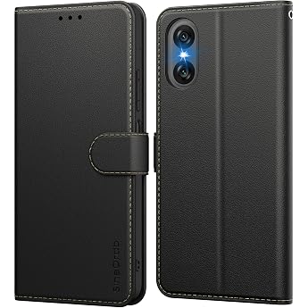 SineOrdo Mobile Phone Case for Sony Xperia 10 VI Case Flip Case Sony Xperia 10 VI Leather Flip [Card Slots] [Stand] Protective Flip Case Wallet Case   Black