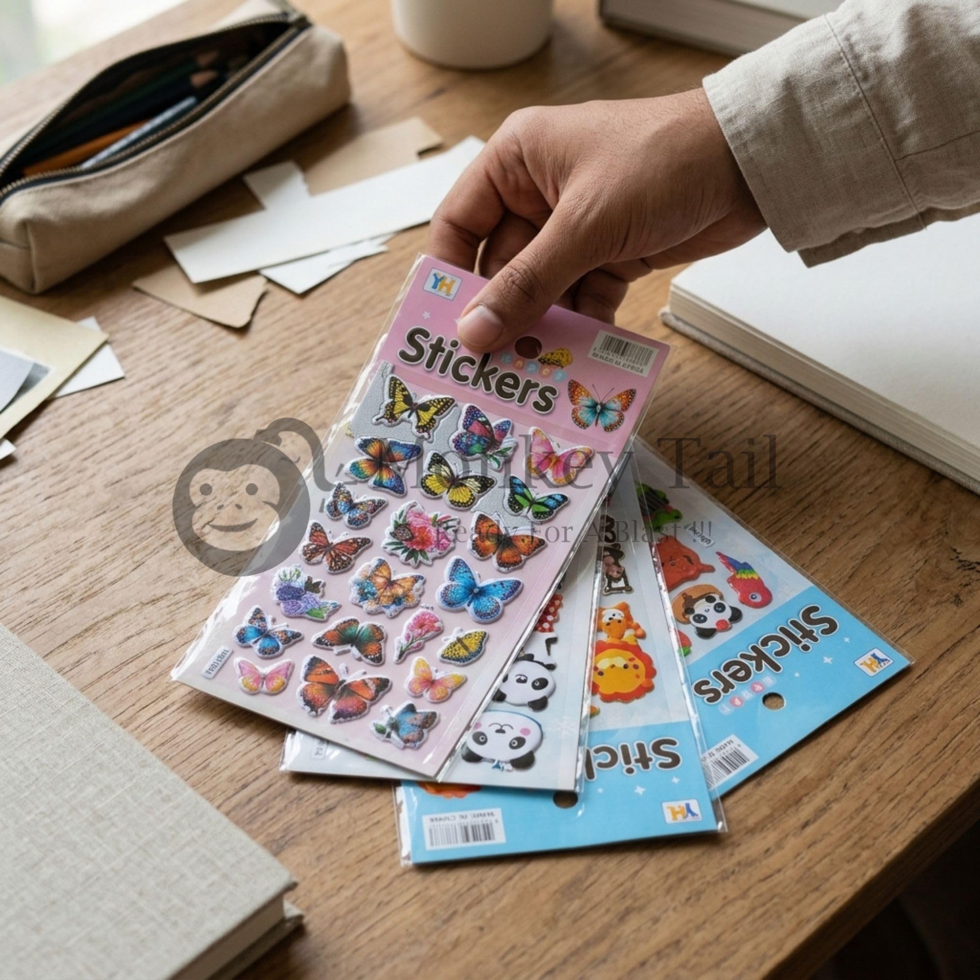 MONKEYTAIL Cute Animal-Themed Puffy Stickers as Birthday Return Gift for Kids| Set of 10 | Foam Stickers for Crafting, Scrapbooking, Pinata Fillers, and Wall Decorations 2
