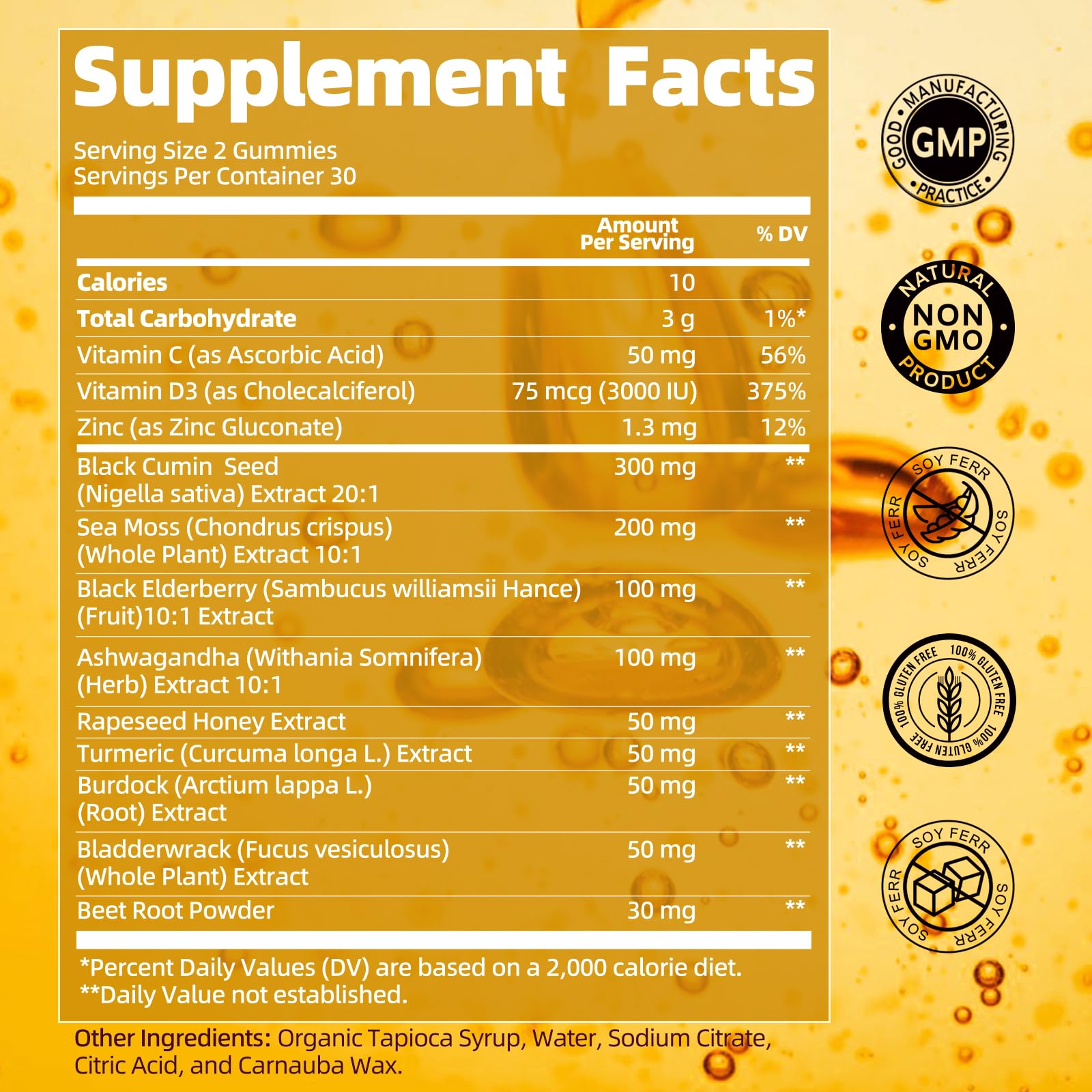 Black Seed Oil Gummies for Immune Support with Sea Moss & Ashwagandha, 60ct — Amazon image 7
