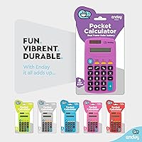 Vista 16 de Calculator Red, Basic Small Solar and Battery Operated, Large Display Four Function, Auto Powered Handheld Calculator School and Kids Available in