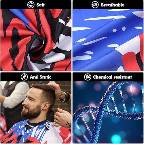 Miniatura 3 de Capa de peluquero profesional para corte de pelo con tamaño de cuello ajustable, 56 × 63 pulgadas, capa grande de salón para tratamiento de cabello,