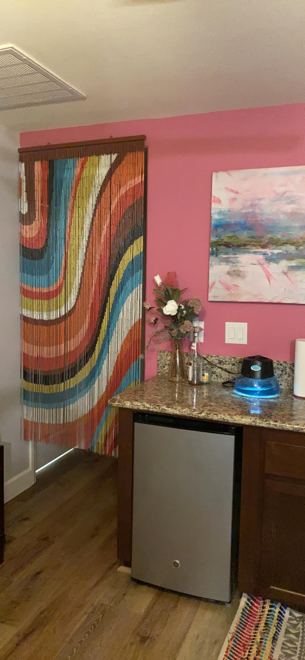 ABeadedCurtain 125 String Color Art Waves Beaded Curtain 38% More Strands Handmade with 4000 Beads (+Hanging Hardware)