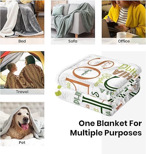 Miniatura 4 de Manta personalizada con texto de nombre, manta personalizada de franela para adultos y niños, cumpleaños, Navidad, Halloween, madre, padre, día de