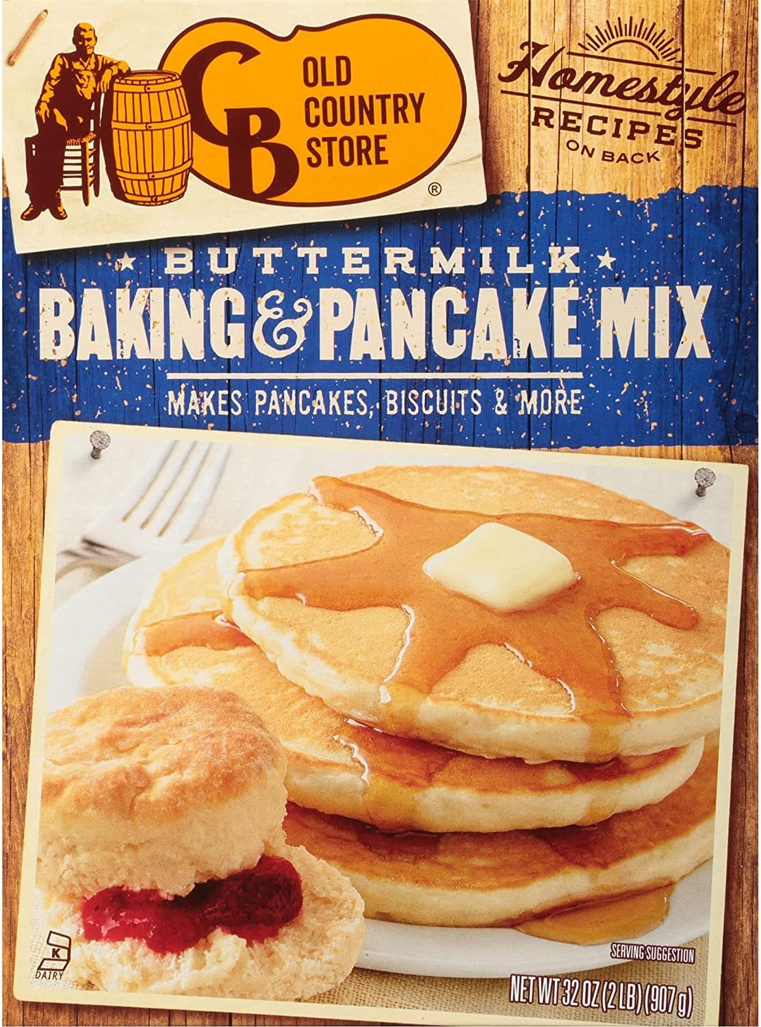 Cracker Barrel Old Country Store Buttermilk Baking and Pancake Mix 32 Ounce (Pack of 2)