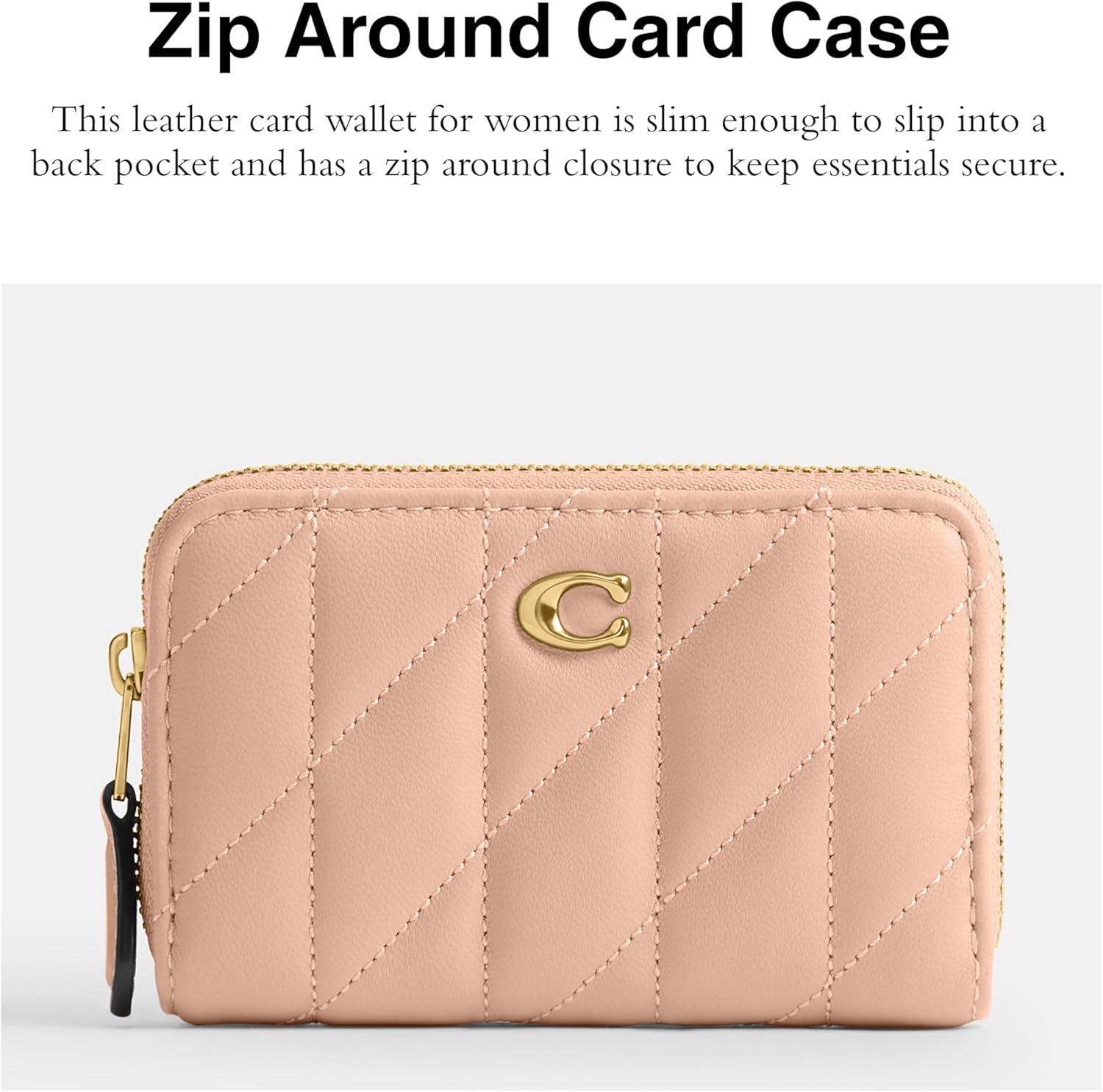 COACH womens Essential Small Zip Around Card Case - Image 2