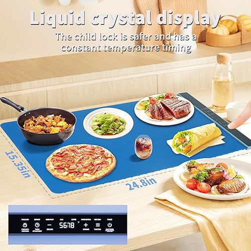 Miniatura 2 de Alfombrilla de silicona para calentar alimentos, calentador de alimentos portátil, calentadores de alimentos para fiestas, tapete de calentamiento