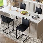 Counter Height Bar Stools Set of 4,25'' Bar Stools for Kitchen Island,Black Barstools with Back,Metal Barstools with Black Painted Metal Leg,Counter Height Chairs for Pub Kitchen Counter