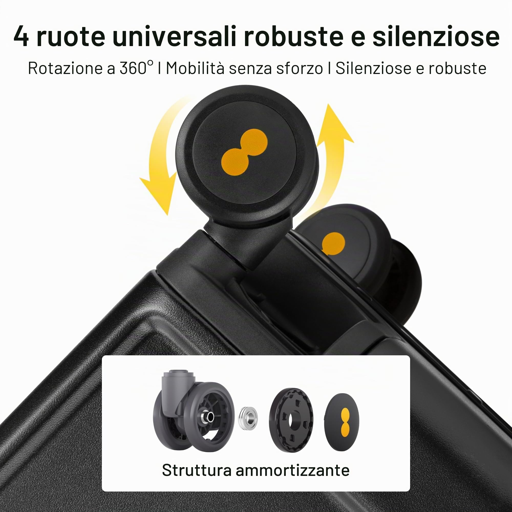 LEVEL8 Valigia, valigia da viaggio telaio in alluminio, valigia a mano Cabin con doppio TSA Lock Suitcase Zipperless bagagli HeGent (56cm, 38L, Nero)