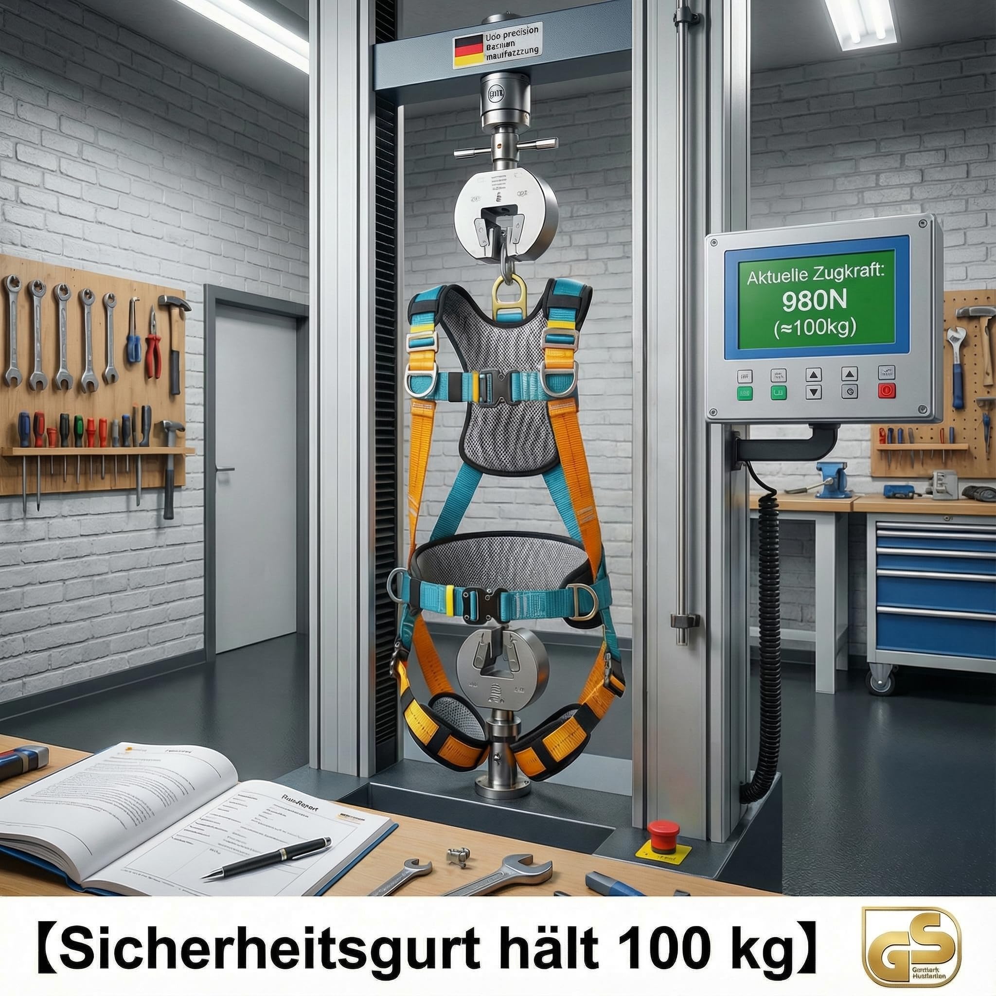 Magicbox Fallschutz Auffanggurt mit Verdickte Lendenwirbelstütze,190cm 150kg für Outdoor Baumklettern Bergsteigen Rettungsdienst Fallschutz Auffanggurt Absturzsicherung Sicherheitsgurt Set