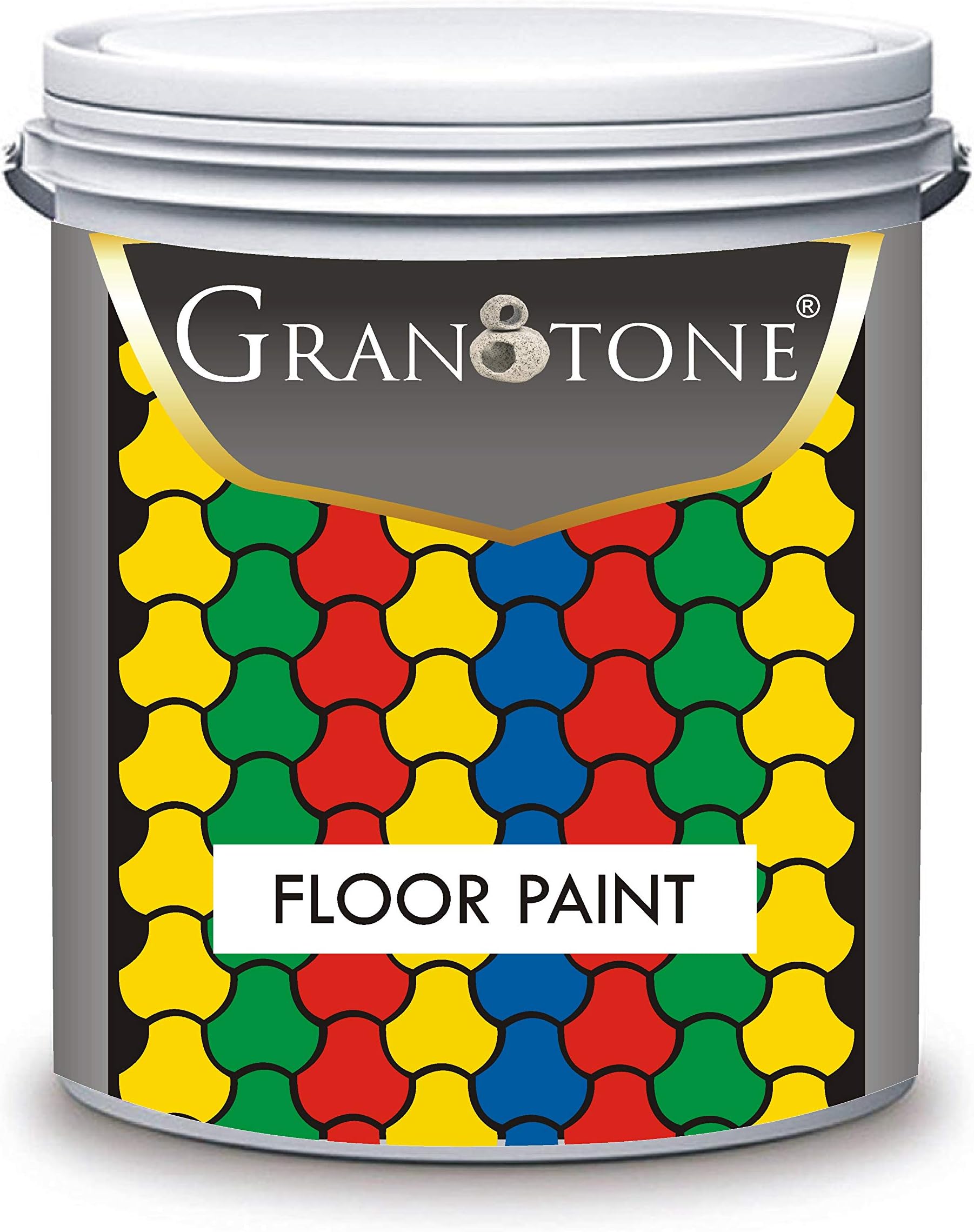 GRANOTONE Floor paint for cement floor and tiles, Polyurethane and Acrylic Polymer Based Concrete Sealer, Anti-Slip, Thick & Durable tile paint 1 L,Peacock Blue