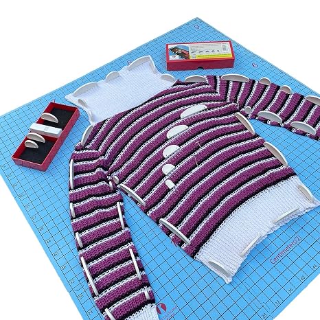 Red Suricata Curved Knitting Blocking Combs - Premium Set of 50 Comb Needles in Different Sizes for Blocking Knitting and Crochet Projects - Extra 100 T-Needles