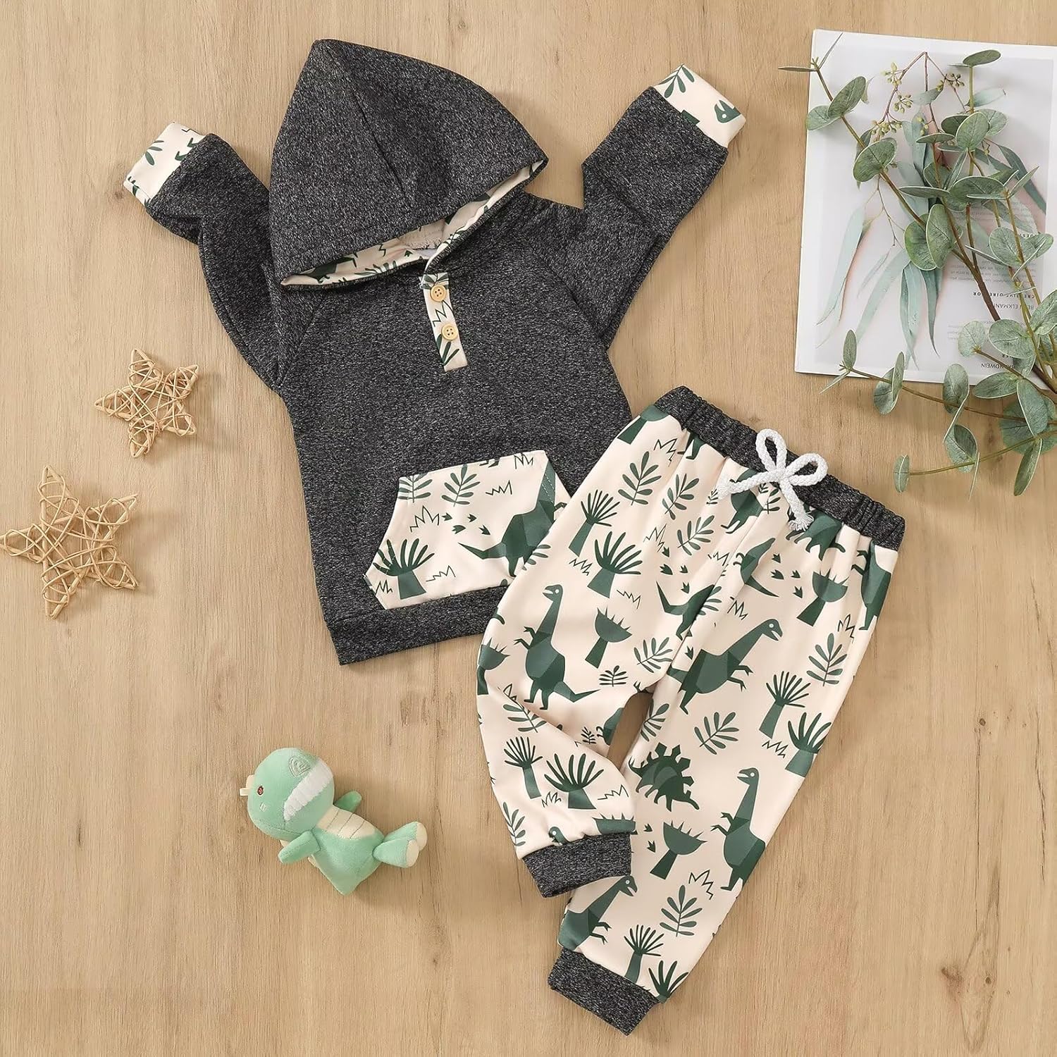 Toddler Baby Boy Clothes Fall Winter Outfits Long Sleeve Camouflage Dinosaur Hoodie Sweatshirt Tops Pants Set